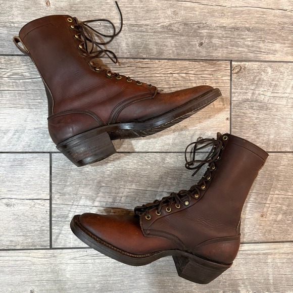 Vintage Heritage Leather Packer Style Vibram Workwear Western Boots Men 12 B - Picture 16 of 16